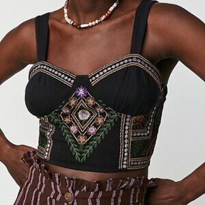 Anthropologie Black Free People Datura Corset Size XS
